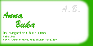 anna buka business card